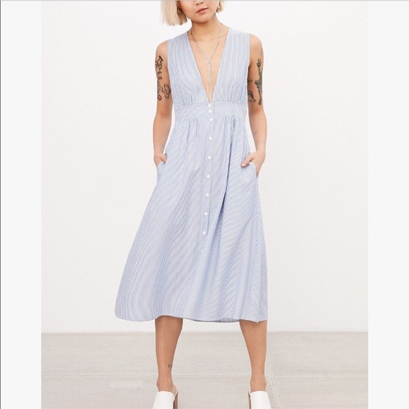 Plunging Midi Dress